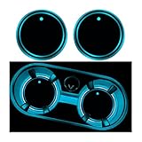 Ywdiml Car Cup Holder Coaster, 2PCS USB Rechargeable Vehicle LED Cup Holder Atmosphere Lights, Automotive Interior Decoration Lamp Drink Bottle Mat, Universal for SUV RV Truck (White)