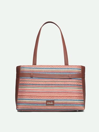 Image of ZOUK Women's Jute Handcrafted Vegan Leather Statement Office Shoulder Bag
