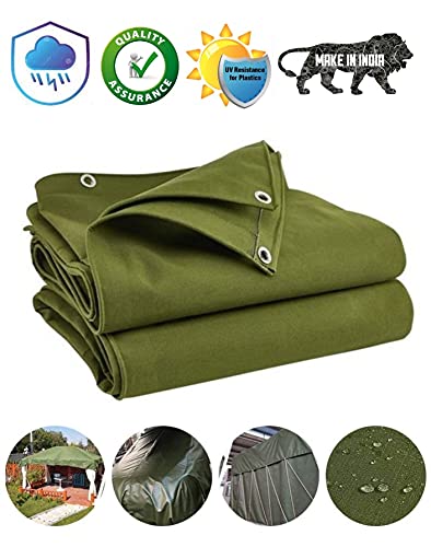 Image of Heavy Duty Tarpaulin 1000 GSM Canvas - Commercial Canvas TIRPAL Waterproof 12x18 ft- 100% Waterproof Military Grade, Industrial TIRPAL - UV Resistant TARP, RUSTPROOF Reinforced Eyelets
