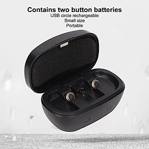 Akcesoria do aparatów słuchowych inteligentna ładowarka do baterii z 2 bateriami guzikowymi 155 mAh 312 i kablem USB, zawiera pojemnik do przechowywania baterii