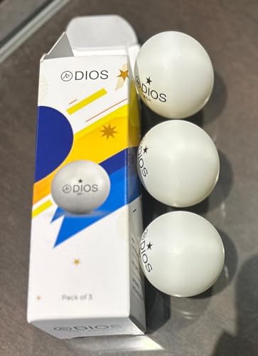 Image of Dios High Performance 1 Star White Table Tennis (T.T) | Advanced 40+mm Ping Pong Balls for Training, Tournaments Play| Durable for Indoor /Outdoor Game 3 Balls in1 Pack (Pack of 3, Total 9 Balls)