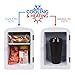 Nostalgia Retro Mini Fridge and Heater - 6-Can Capacity, 12-Volt Power Adapter, Carry Handle and Display Window - Perfect for Home, Office, Car, or Dorm Room - Black