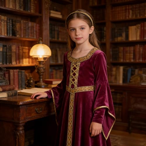 Disfraz de Princesa Medieval para Niñas 2PCS miniatura 5