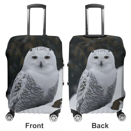Carry on Luggage Cover Snow Owl Suitcase Covers for Luggages Tsa Approved Travel Luggage Sleeve Protector Elastic Suitcase Protector Anti-Scratch Washable Fits 19-30 Inch Case -XL3