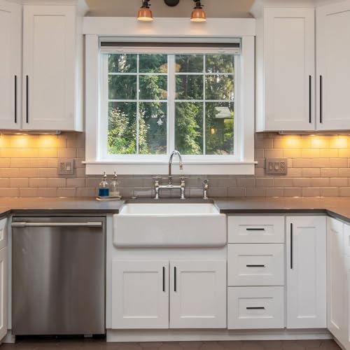9BUILD 10 Pack Matte Black Cabinet Pulls 7.5 Inch Black Kitchen Cabinet Handles, Cabinet Hardware for Cupboard Drawer Pulls by 9BUILD - Used condition - Image 4