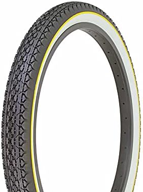 Bike Tire, Bicycle Tire Duro 24 x 2.125 Black/White Side Wall Yellow line HF-133. 24" Heavy Duty Diamond Tire 24 inch by 2.215 inch.