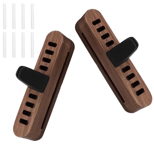 Auto Lufterfrischer Auto Diffuser 2 Stück Auto Duft Innenraum Holz Auto Parfüm Auto Diffusor für Ätherische Öle mit 8 PCS Nachfüllauflagen