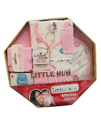 Little Hub New Born Baby Gifts – [7‑Piece] Unisex Cotton Newborn Essentials Set (0–6 Months) | Perfect Baby Shower Gift
