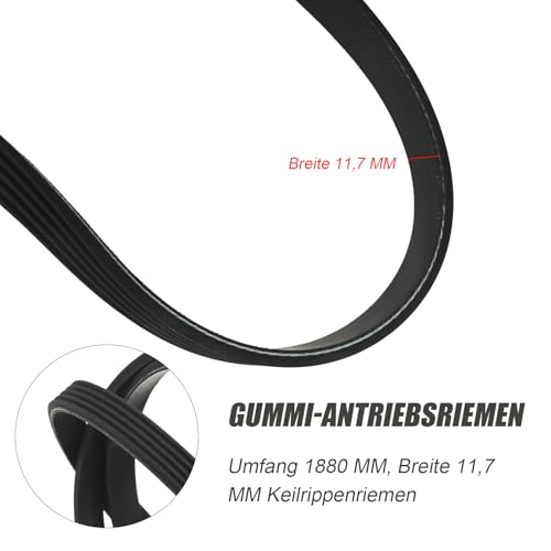 Hoypeyfiy 5PJ1880 Umfang 1880 MM, Breite 11,7 MM Keilrippenriemen, Gummi-Antriebsriemen Trommelriemen, Ersatz für Miele Wäschetrockner