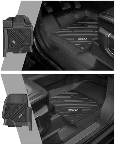 3W Floor Mats Fit for 2015-2025 2026 Ford F150/22-26 F-150 Lightning SuperCrew Cab w/o Storage TPE All Weather Custom Fit Pickup Car Accessories 1st 2nd Row Full Set Non-Slip Liners Cut to Fit Storage — view 7