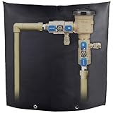 Backflow Preventer Cover Insulation Protection Pouch Winter Pipe Insulation Irrigation Valve Box Cover Sprinkler Valve Cover Backflow Valve Cover Well Pump Cover (24''W✖24''H Black)