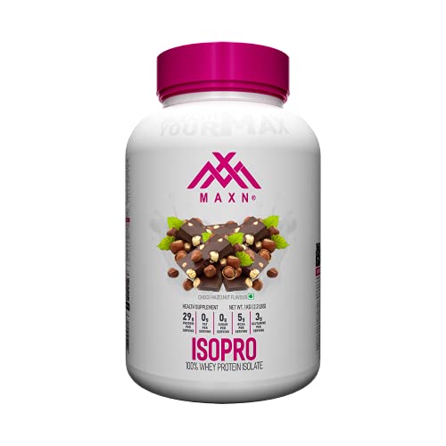 Image of MAXN ISOPRO /Whey Protein Isolate - Flavoured Supplement for Muscle Growth (Choco Hazelnut, 1 kg)