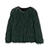 AIMAOMI girls faux fur jacket, Toddler Girls Faux Fur Coat Kids Winter Warm Jacket Long Sleeve Coats Fashion Outerwear Jackets Tops(Green, 7-8 Years)