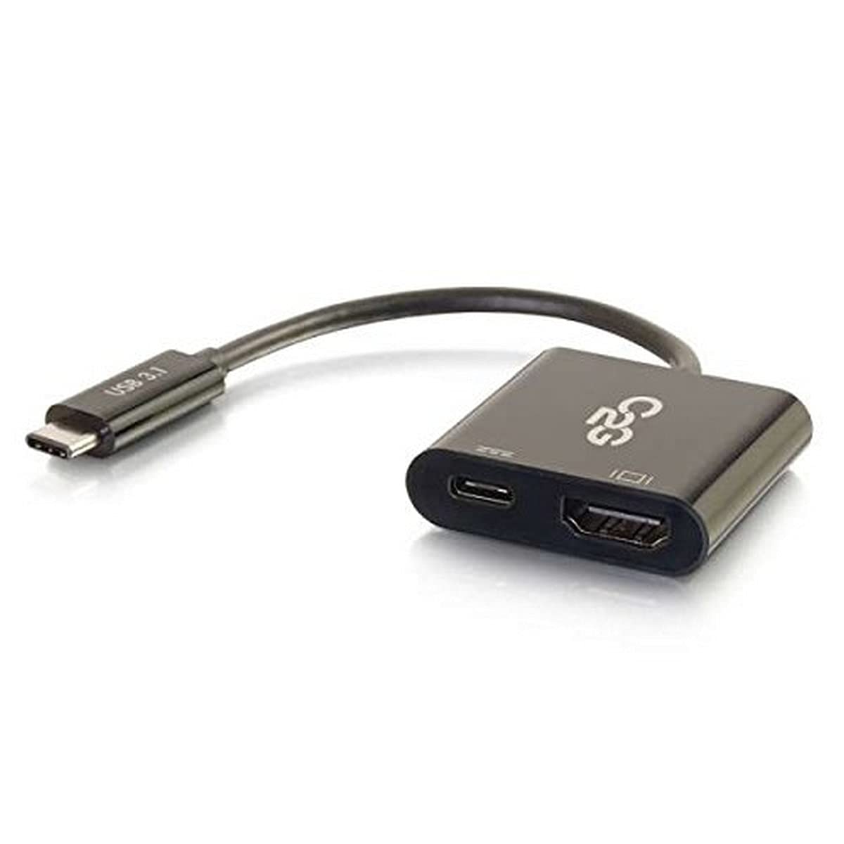 C2G 29531 USB-C na 4K UHD HDMI konwerter adapterów audio/wideo z zasilaniem, czarny