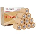 HEALQU Self Adhesive Bandage Wrap – 12 Rolls 3" x5Yd Cohesive Tape for Athletic & Sports -Self Adherent Medical Tape, Flexible, Waterproof Elastic Bandages for Wrist & Ankle Vet Wrap for Dogs