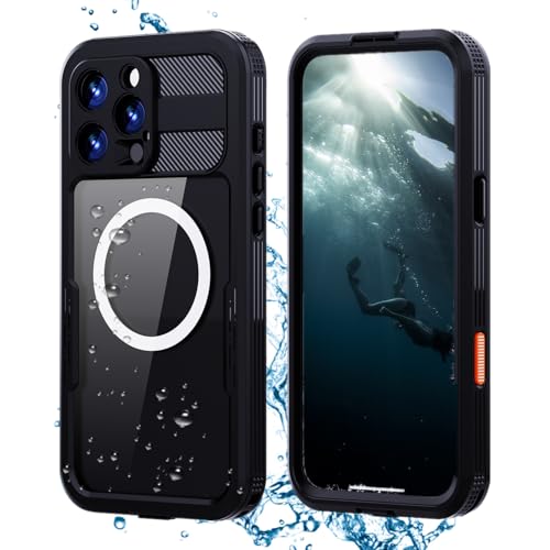 Coque iPhone 16 Pro Max étanche IP68 et antichoc avec protection écran intégrale noire