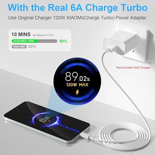Image of MI-Original 120W HyperCharge Fast Charging Data Cable, Type-C USB Cable Compatible with Redmi Note 13 Pro /12 Pro /11 Pro 5G /11S /10 Pro Max, Poco X5 /X4 Pro /X3 Pro, Mi 14 /11