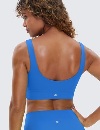 Image of CRZ YOGA Butterluxe U Back Sports Bras | Light Support, Removable Pads, Yoga, Extremely Soft, Longline, Scoop Neck, Wide Straps, for Women