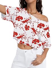 C White Red Floral