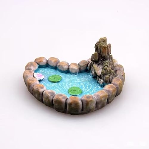 Essivox Love Lotus Pond Miniature Garden Ornament, Fairy Garden Accessories,