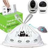 120 Tidy Draw-Pack Cat Litter Box Robot 5/4/3 Waste Bags Automatic Litter Box Bags, Tear-free, Sensor-compatible, Thick Heavy Duty Cat Litter Box Liner Bags 25.2 x 15.7 IN