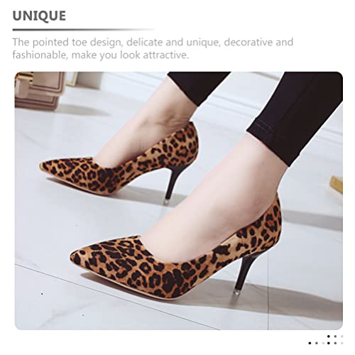 1 Pair Women Leopard Toe High Heels Shoes2