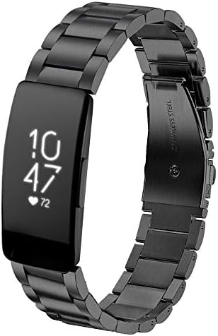 VIGOSS Metal Bracelet Compatible with Fitbit Inspire HR Bands/Fitbit Inspire Band Stainless Steel Inspire Metal Strap Replacement Wristband for Fitbit Inspire/Fitbit Inspire HR Fitness Tracker Black