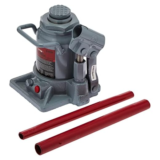 Pro-LifT B-S12D Grey Hydraulic Bottle Jack - 12 Ton Capacity
