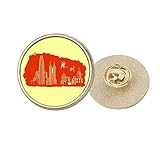 Econocs Broche ronde en métal doré Motif canton de Chine, M, Métal