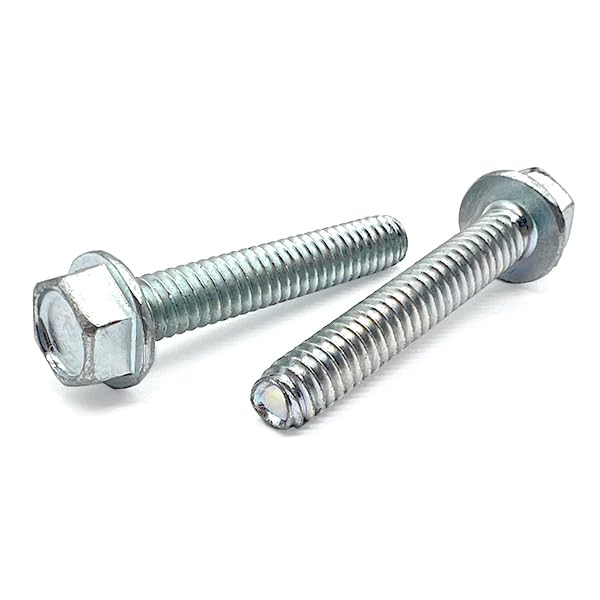 (200 Pieces) #10-32x3/4" Unslotted Indent Hex Washer Head Thread Rolling Screws Zinc Clear