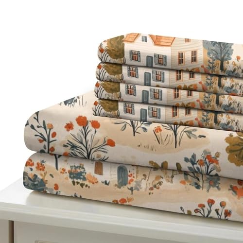 Parure de lit champêtre housse de couette microfibre 3D single 140x200