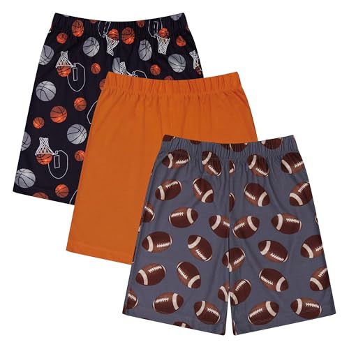 US Angels Boys 3 Pack Pajama Shorts Orange 14-16