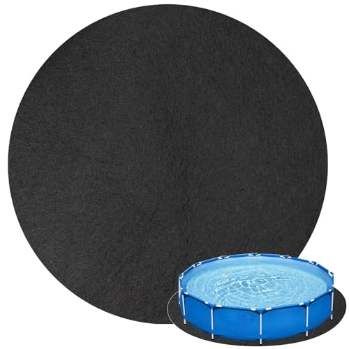 Whirlpool-Matte Pool-Matten Schutzboden 3,7 m runde Auskleidung Pad Pools Boden Geotextil Schutz rutschfeste Unterlage 370 cm rund, Bodenschutzmatte, Bauschutzmatte, verhindert Löcher