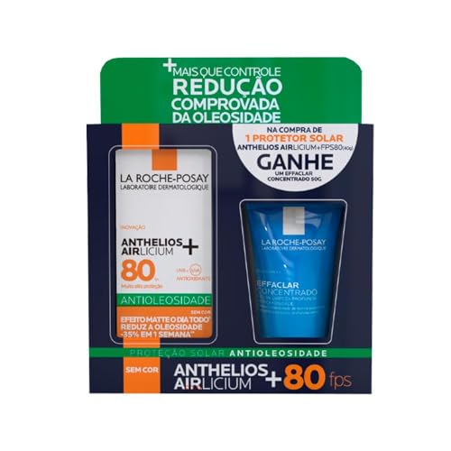 La Roche-Posay, Kit Protetor Solar Facial Anthelios Airlicium+ Gel Creme FPS80 40G + Effac... La Roche-Posay, Kit Protetor Solar Facial Anthelios Airlicium+ Gel Creme FPS80 40G + Effac...