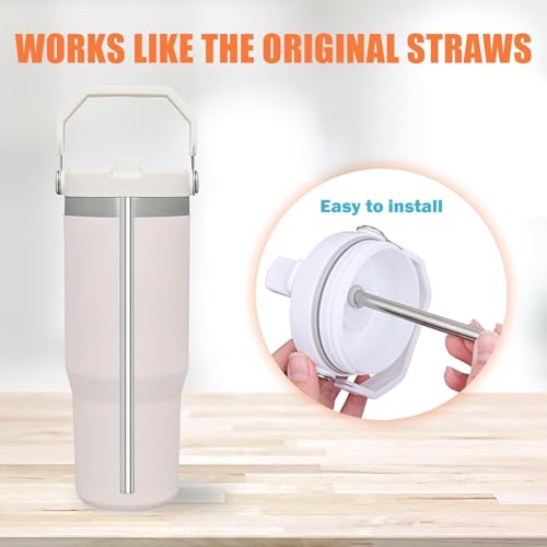 Image of LUCKINEE 3pcs Replacement Straws for Stanley IceFlow Tumbler 30oz