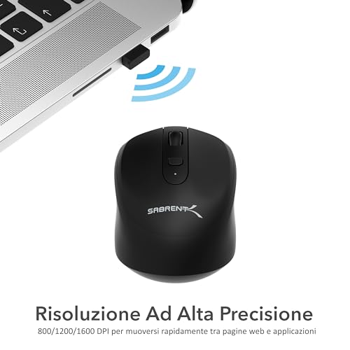 Mouse wireless ricaricabile, senza fili, da 2,4 GHz, con risoluzione regolabile (MS-RCWM) - Mouse gaming - Immagine 2
