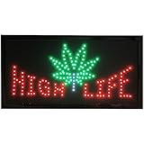 High Life LED Display Digital Sign with Pot Leaf Wired with On/Off Switch (19