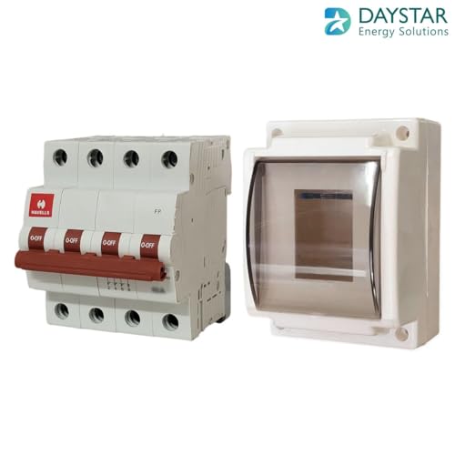 Image of Daystar AC 4 Pole (FP) Isolator /Switch Disconnector With Pvc MCB Box Door Type Transparent Cover - (125A Isolator With DB Box)