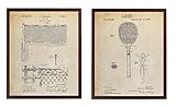 Turnip Designs Tennis Net Racket Patent Posters Series Tennis Wall Art Coach Gift Vintage Tennis Sports Decor Vintage Net Racket Ball TDP258