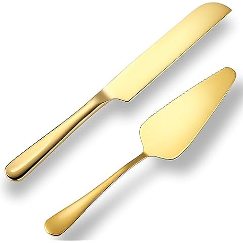 tiokin Gold Wedding Cake Knife and Server Set Cover