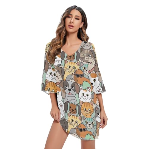 Robe d'été courte en mousseline de soie au tombé fluide premium