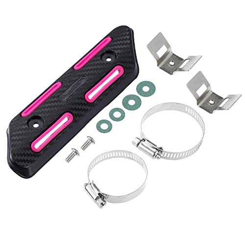 Bouclier thermique pour moto rose rouge X AUTOHAUX avec cache-pot d'échappement