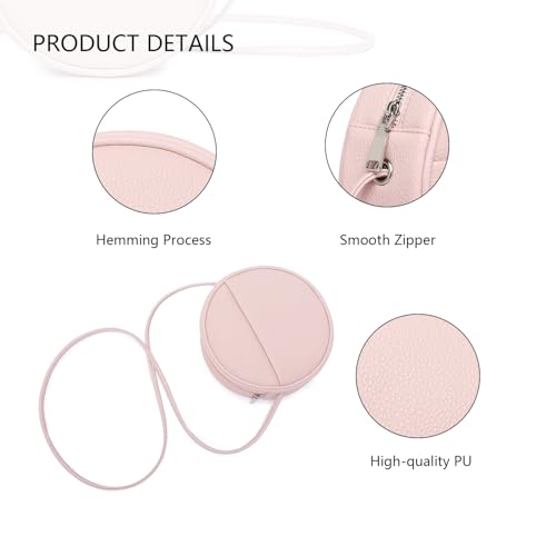 Image of Circle Crossbody Bag for Women NYLON Circle Purse with Zipper Adjustable Knot Shoulder Straps