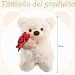 Imagen de Aurihxus Oso de peluche con rosa y sombrero, 30 cm