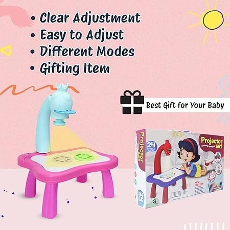 Image of Prime Projector Lamp Painting Set Child Trace and Draw Projector Toy Learn to Draw Playset for Toddlers Kids Projection Drawing Board Projector Table (Projector Lamp), Multicolor