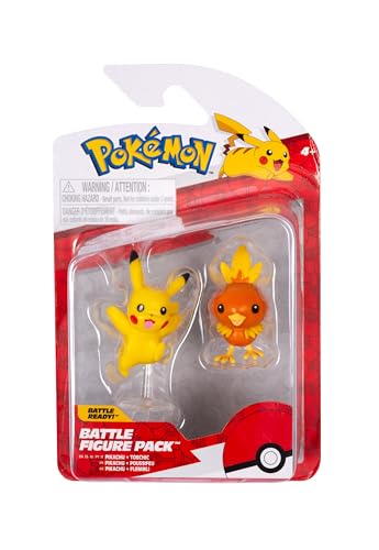 Pokémon Battle Figuras Pack: Pikachu y Flemmli, 2 Figuras detalladas