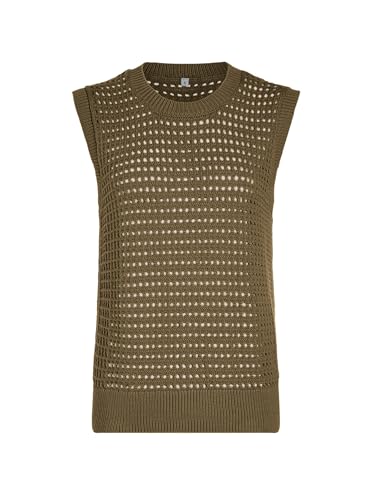 Image of SuperPrity Women's Sweater Vest Sleeveless Crochet Sheer Knit Sweater Tank Casual See Through Crewneck Sweater
