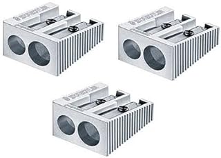 Staedtler Double Hole Quality Aluminium Pencil Sharpener X 3