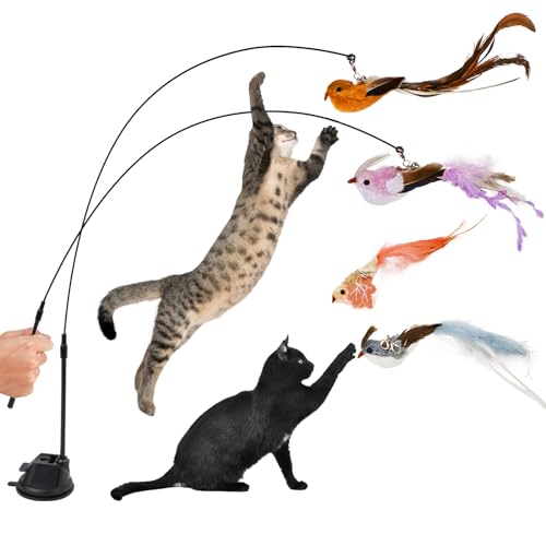 Flying Bird Toy - Realistisch tjilpend kattenspeeltje, interactieve Flying Bird Toy - Realistisch tjilpend kattenspeeltje, interactieve