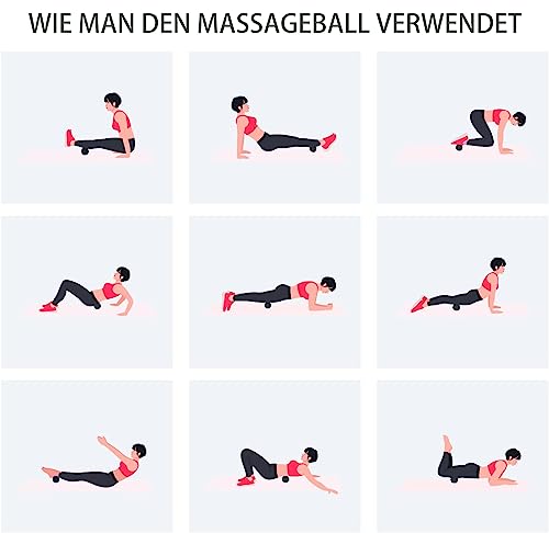 Massageball Faszienball Hart in Lacrosse Ball Größe für Rücken Beine Füße Hände. Triggerpunktball für Tiefengewebsmassage Myofasziale Muskel Entspannung Plantarfasziitis Yoga Pilates 2 Stück (Schwarz)